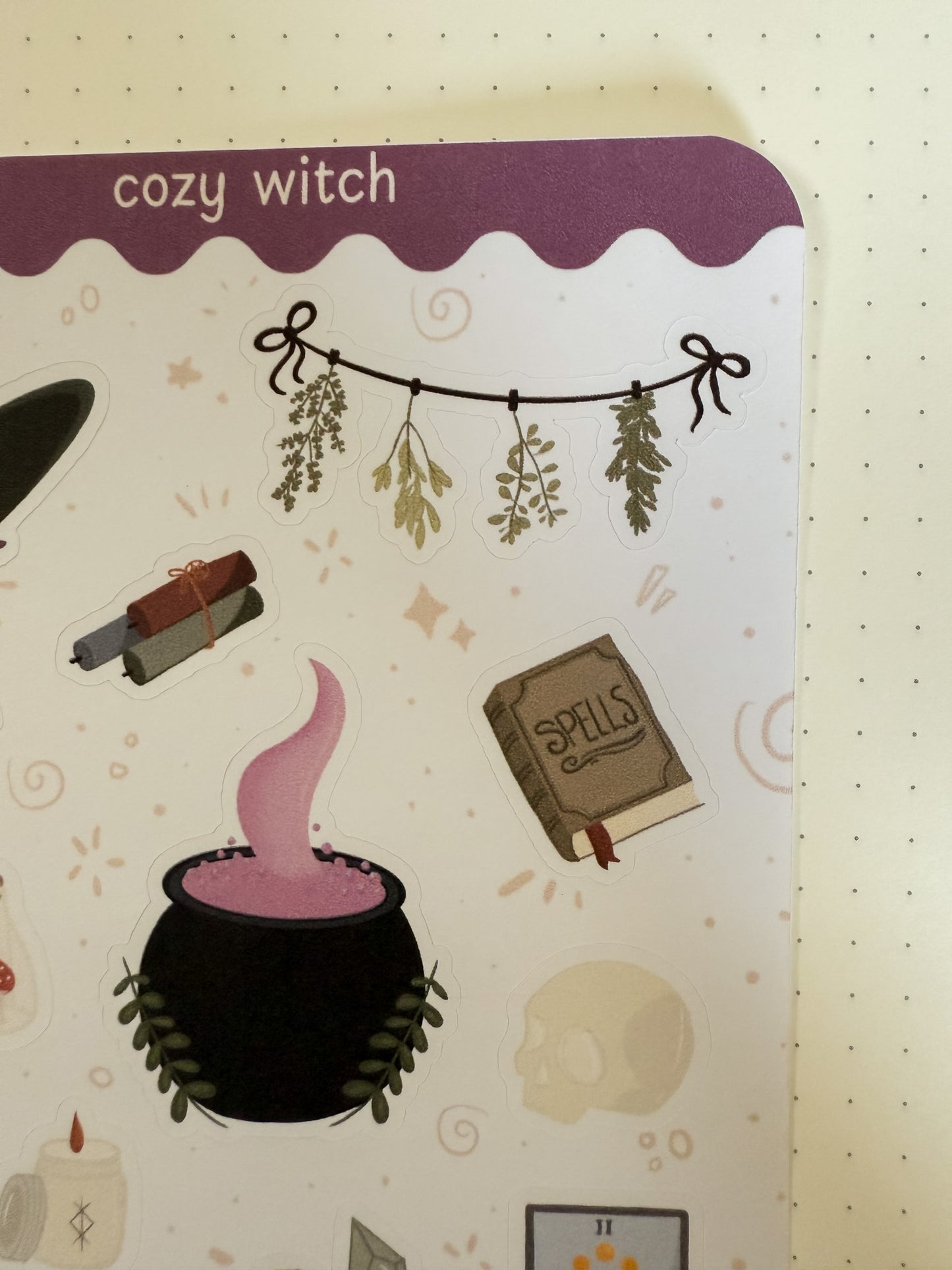 Cozy Witch Sticker Sheet - Journal Stickers