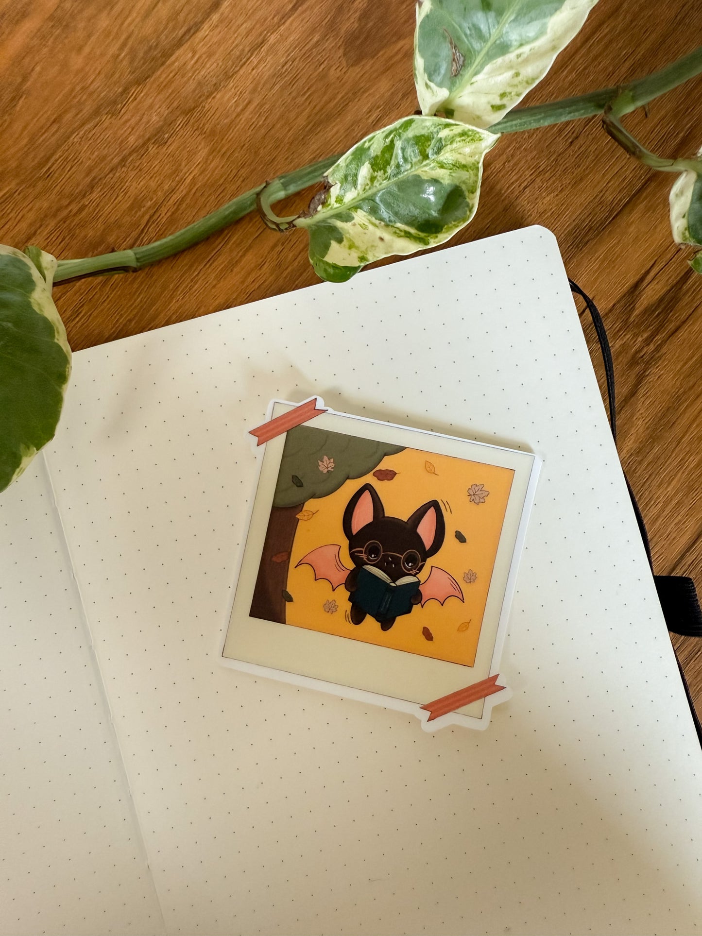 Bookish Bat Sticker - Reading Bat Sticker
