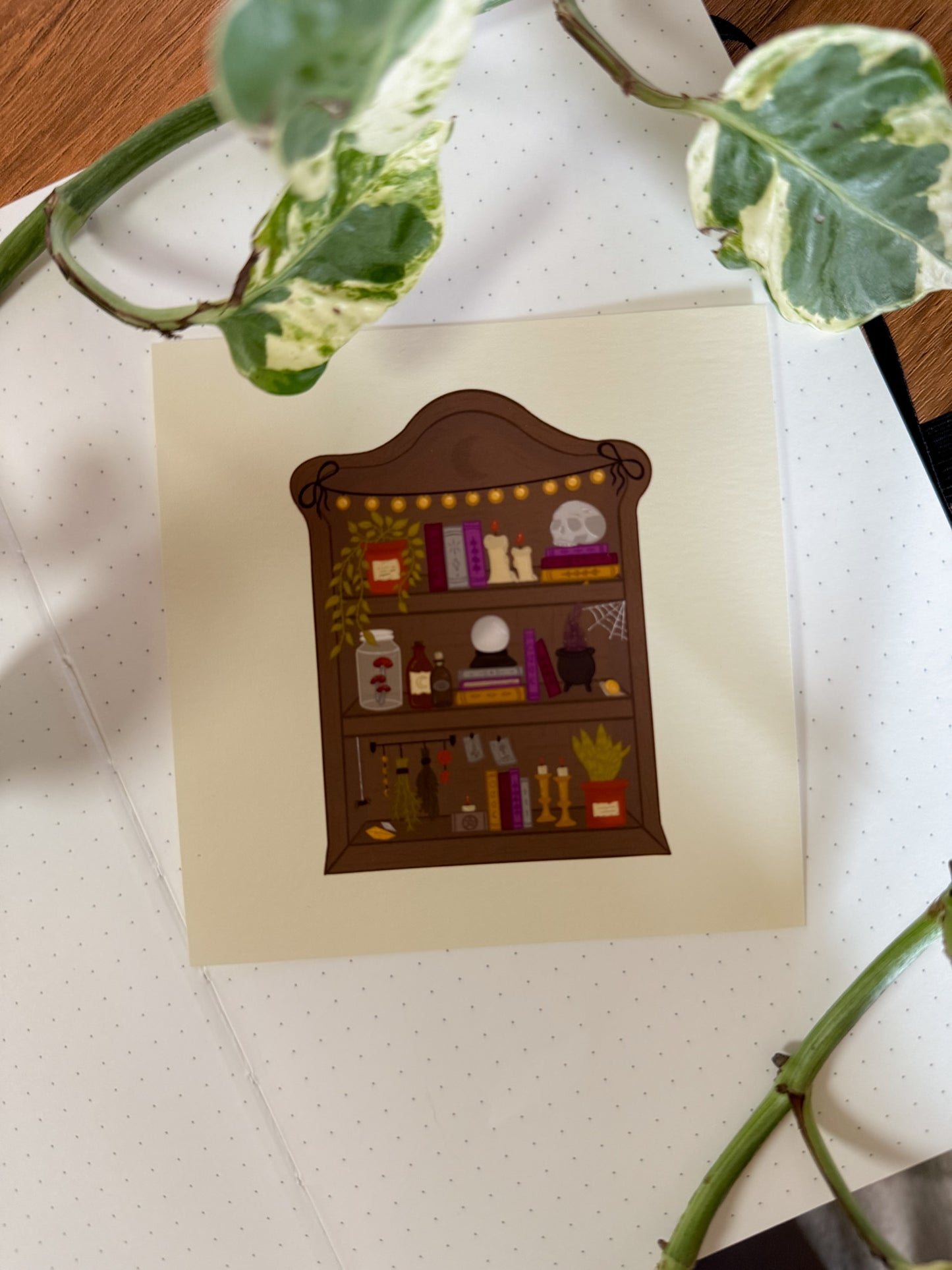 Witchy Shelf Art Print - Cozy Art Decor