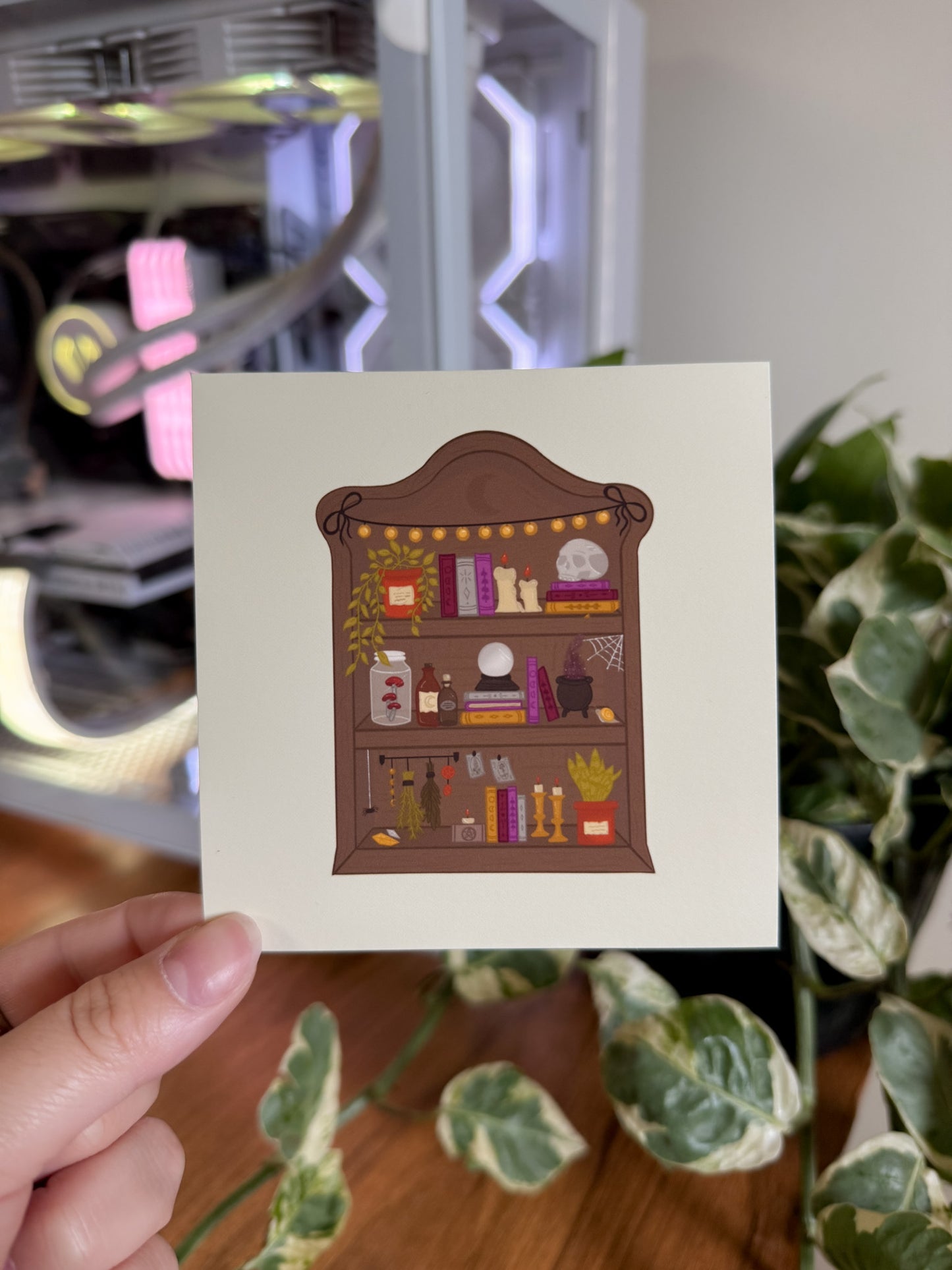 Witchy Shelf Art Print - Cozy Art Decor