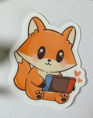 Fox Gaming Sticker | Fox Cozy Gamer Matte Sticker | Cute Fox Sticker