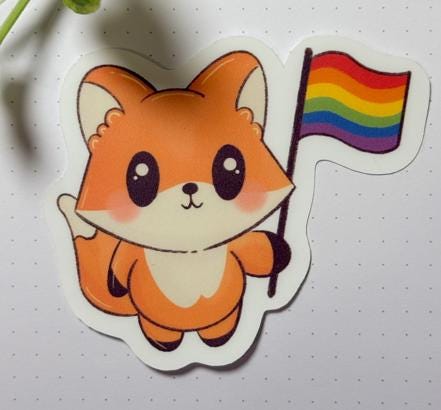 Fox Sticker | Fox Pride Matte Sticker | Cute Fox Pride Sticker