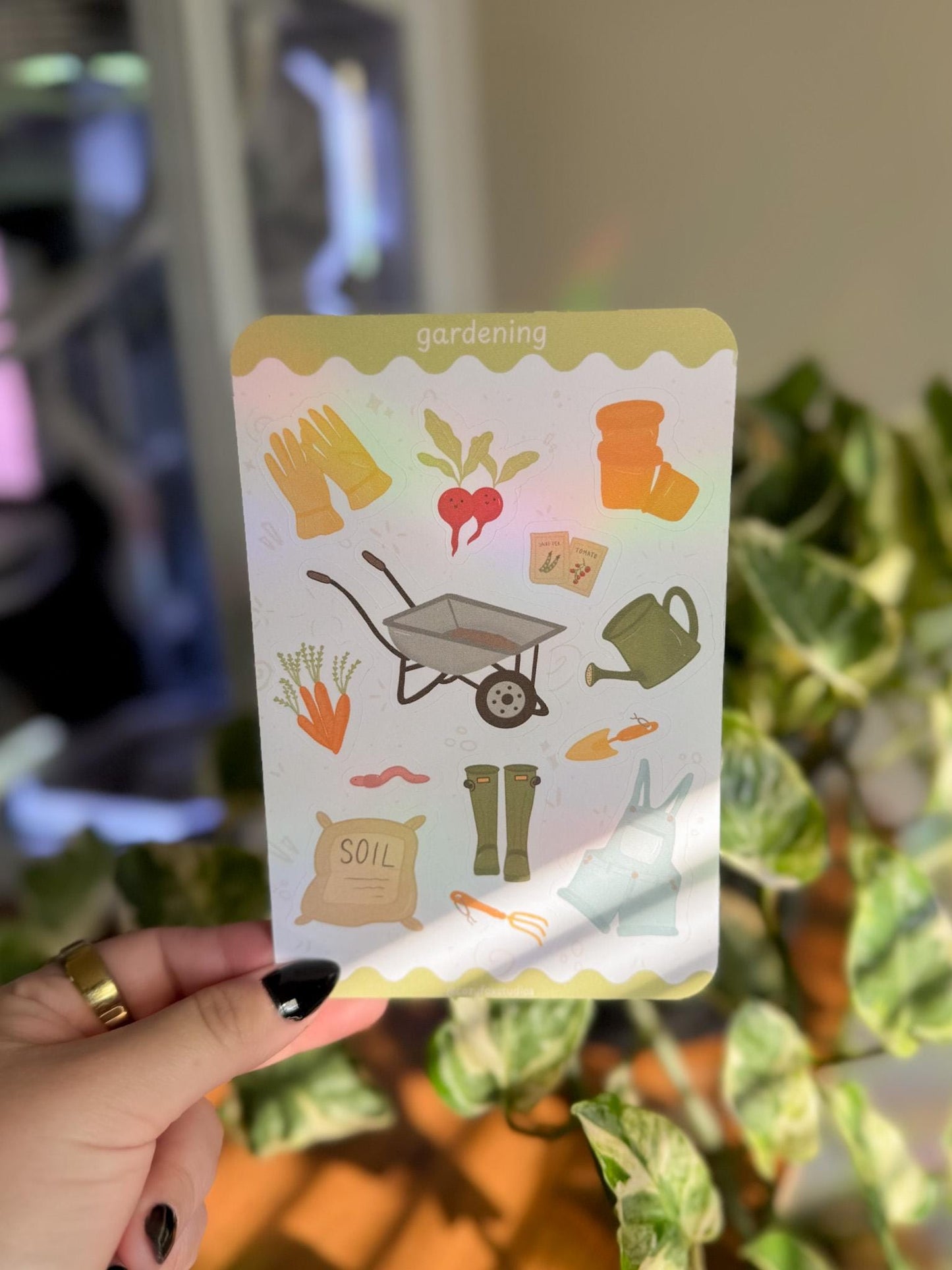 Gardening Sticker Sheet: Plant Care, Flowers, Journaling