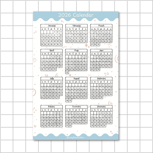 2026 Monthly Calendar Stickers - Stickers for Bullet Journaling, Planning