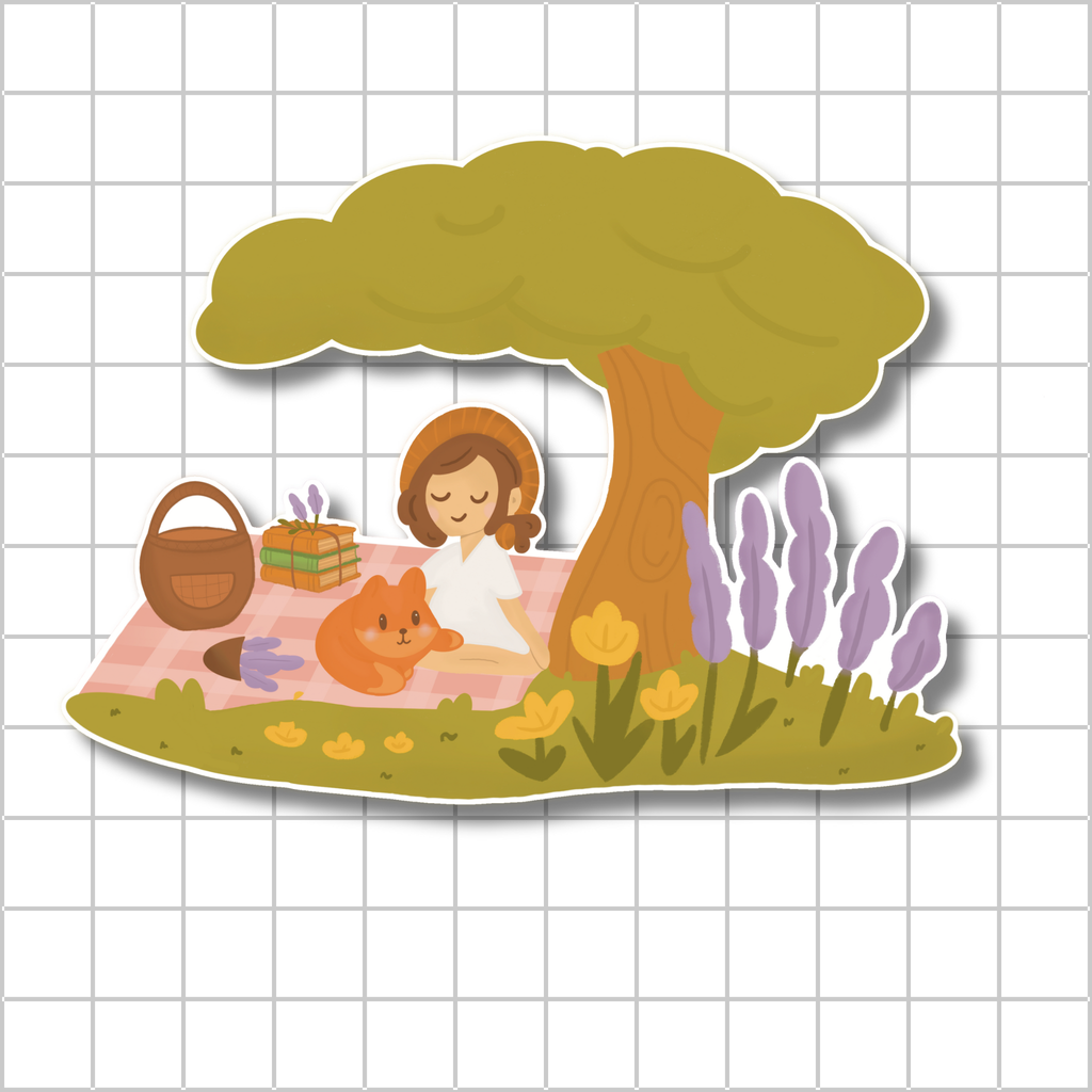 Cozy Picnic Sticker 🦊 - Dye Cut Sticker