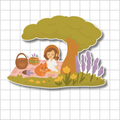 Cozy Picnic Sticker 🦊 - Dye Cut Sticker