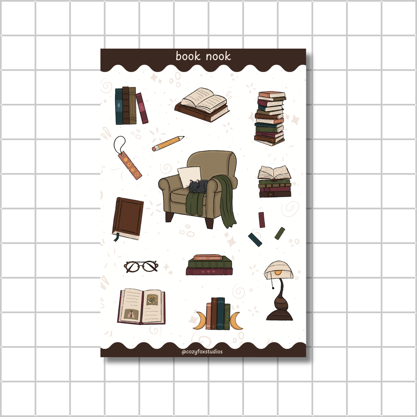Book Nook Sticker Sheet - Journaling Stickers