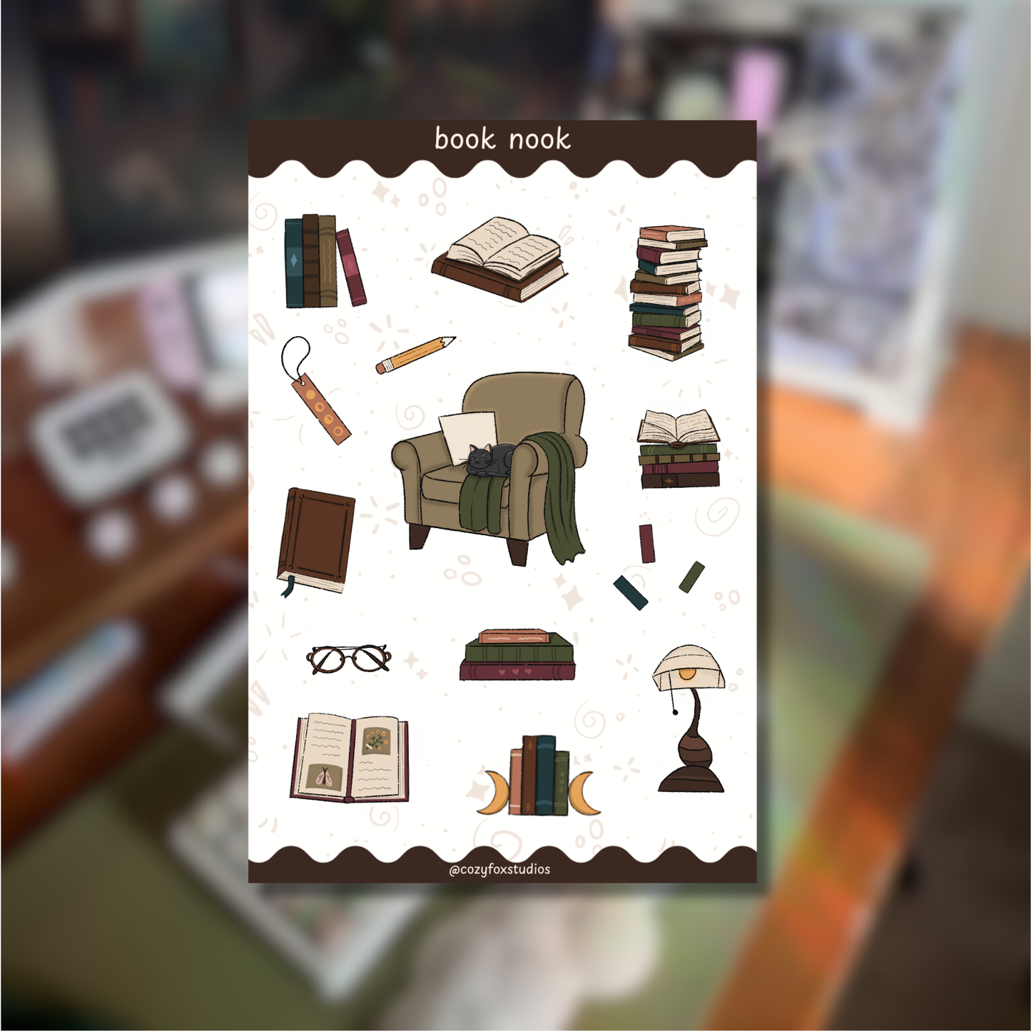 Book Nook Sticker Sheet - Journaling Stickers