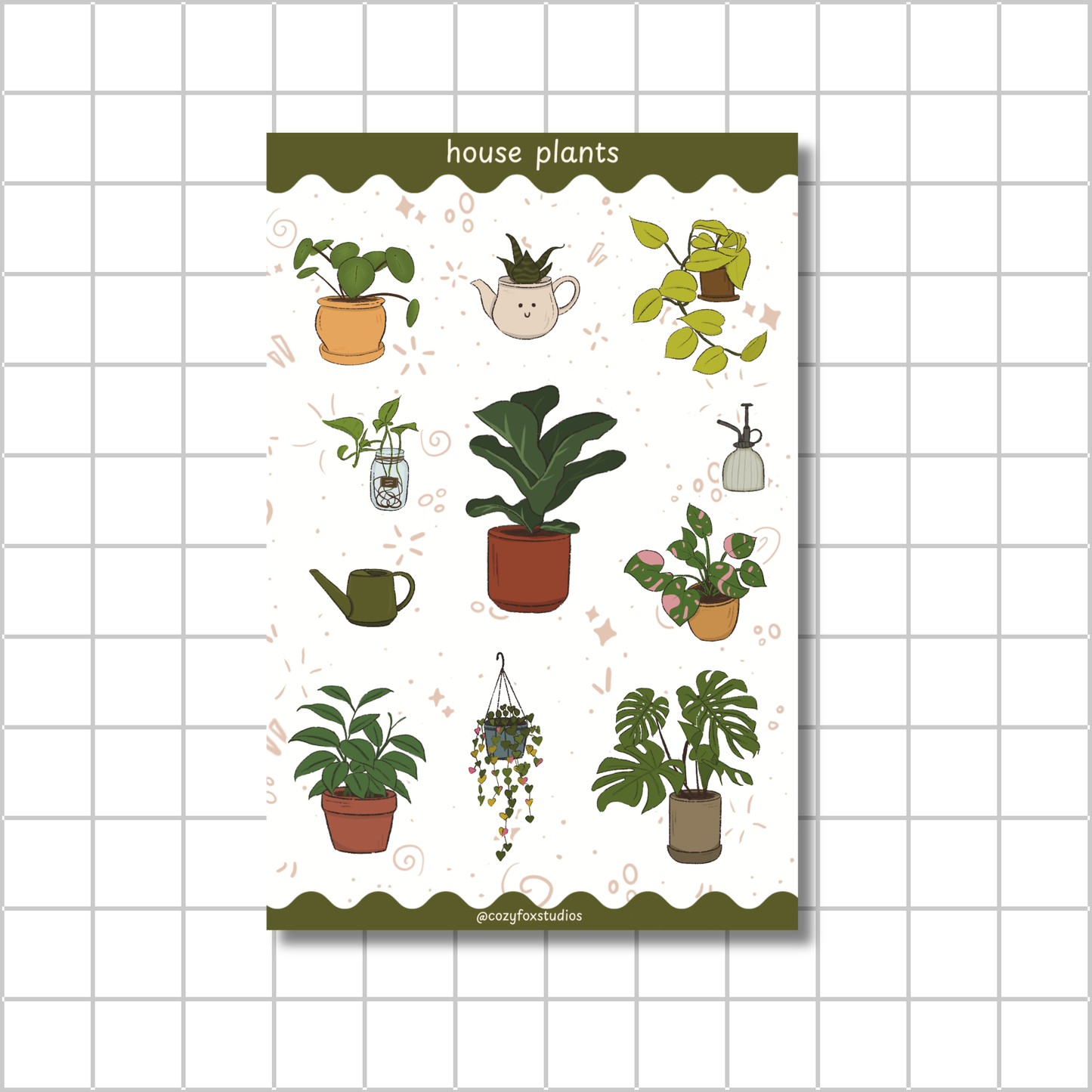 House Plants Sticker Sheet - Journaling Stickers
