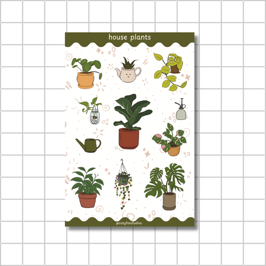 House Plants Sticker Sheet - Journaling Stickers