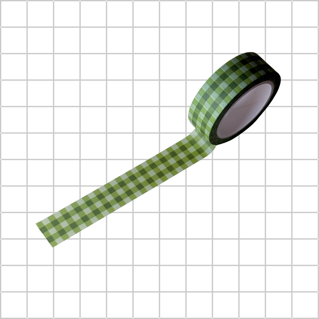Matcha Gingham 🥬- Washi Tape for Journaling