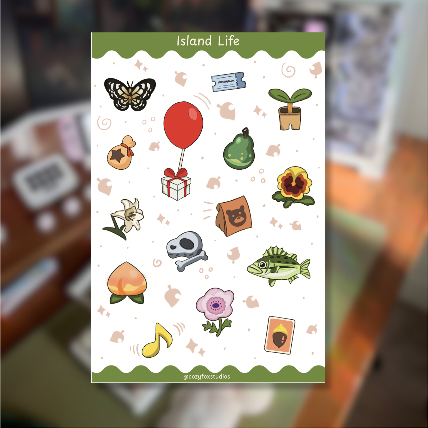 Island Life Sticker Sheet - Animal Crossing Sticker Sheet