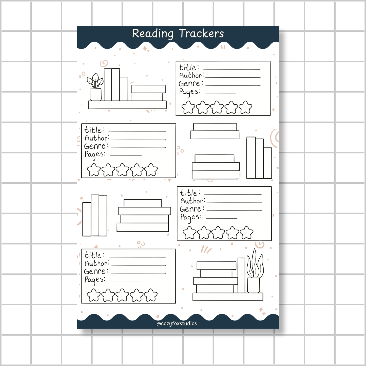 Reading Tracker - Stickers for Bullet Journaling, Planning