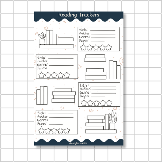 Reading Tracker - Stickers for Bullet Journaling, Planning