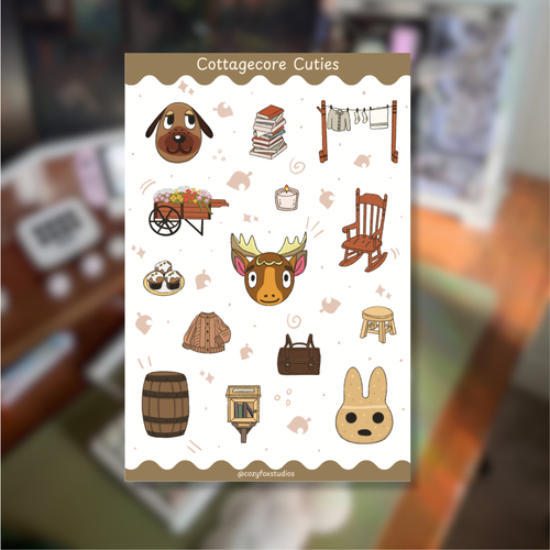 Cottagecore Cuties Sticker Sheet 🌼- Animal Crossing Sticker Sheet