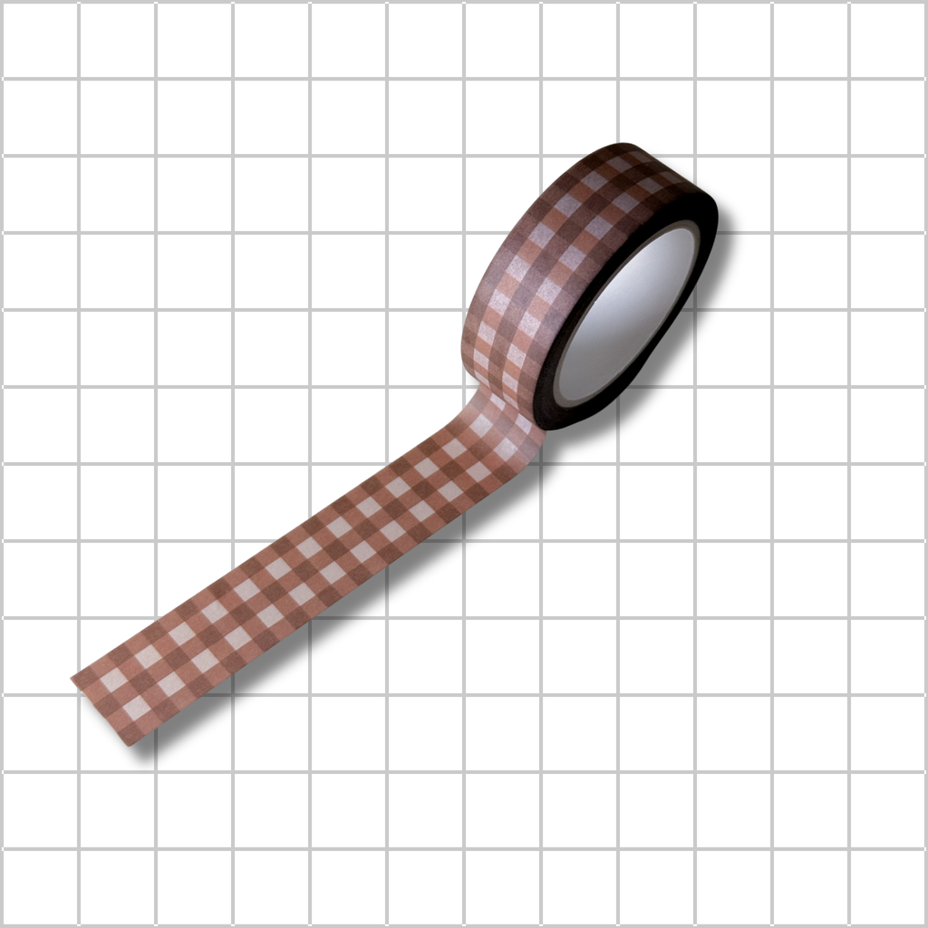 Chocolate Gingham 🍫- Washi Tape for Journaling