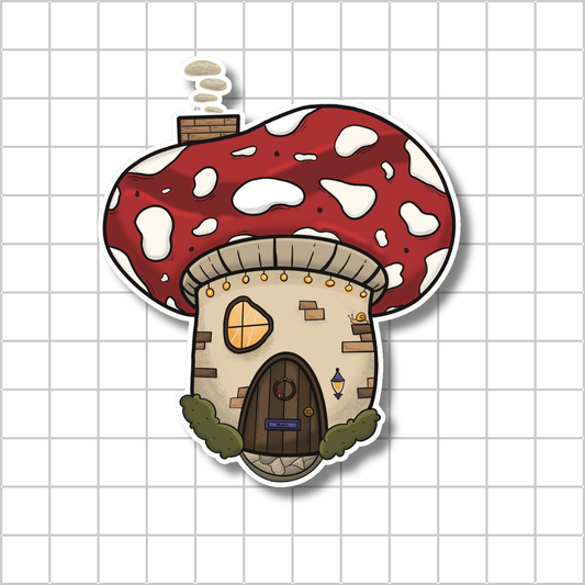 Mushie House Sticker - Cozy Mushroom Sticker