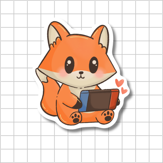 Fox Gaming Sticker | Fox Cozy Gamer Matte Sticker | Cute Fox Sticker