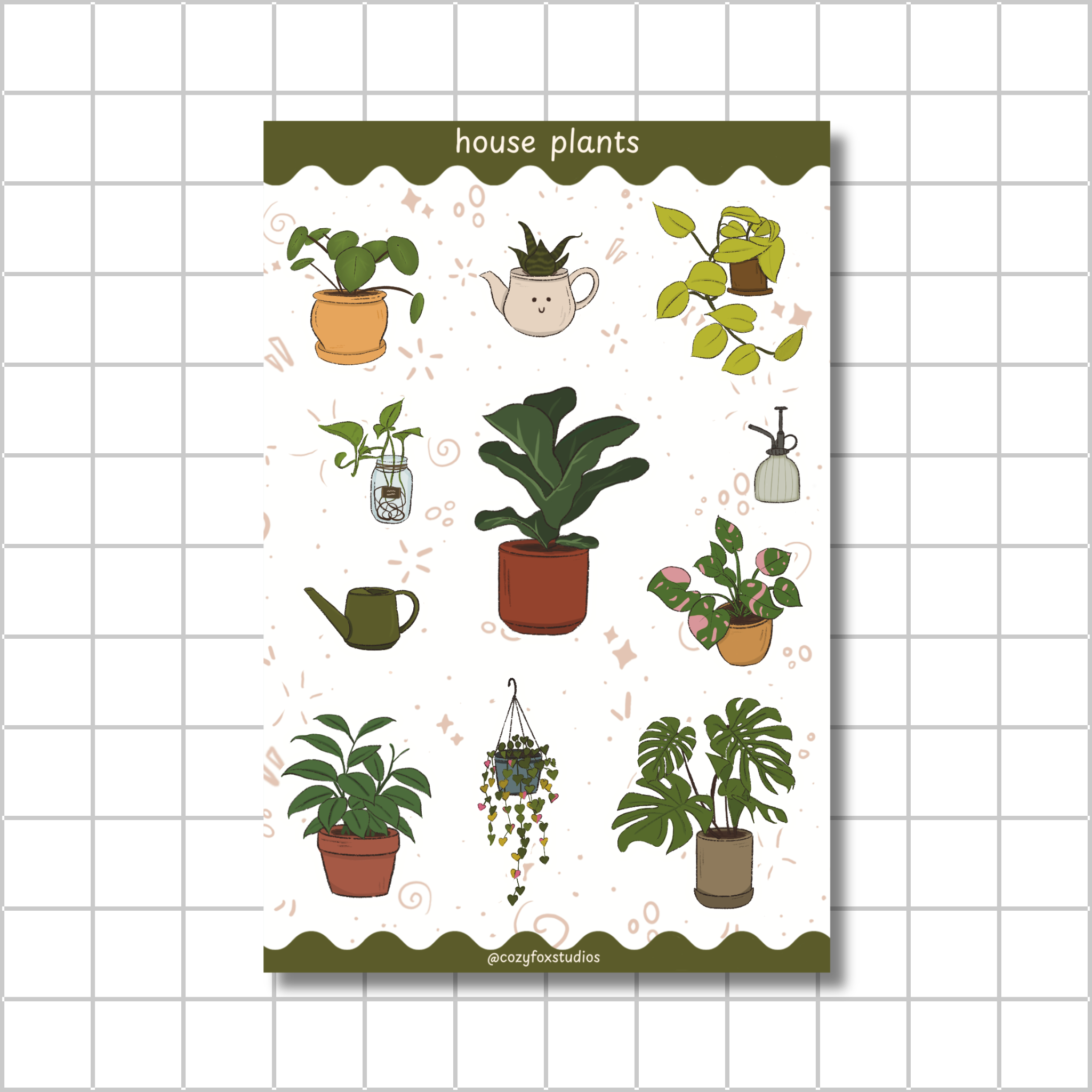 House Plants Sticker Sheet - Journaling Stickers