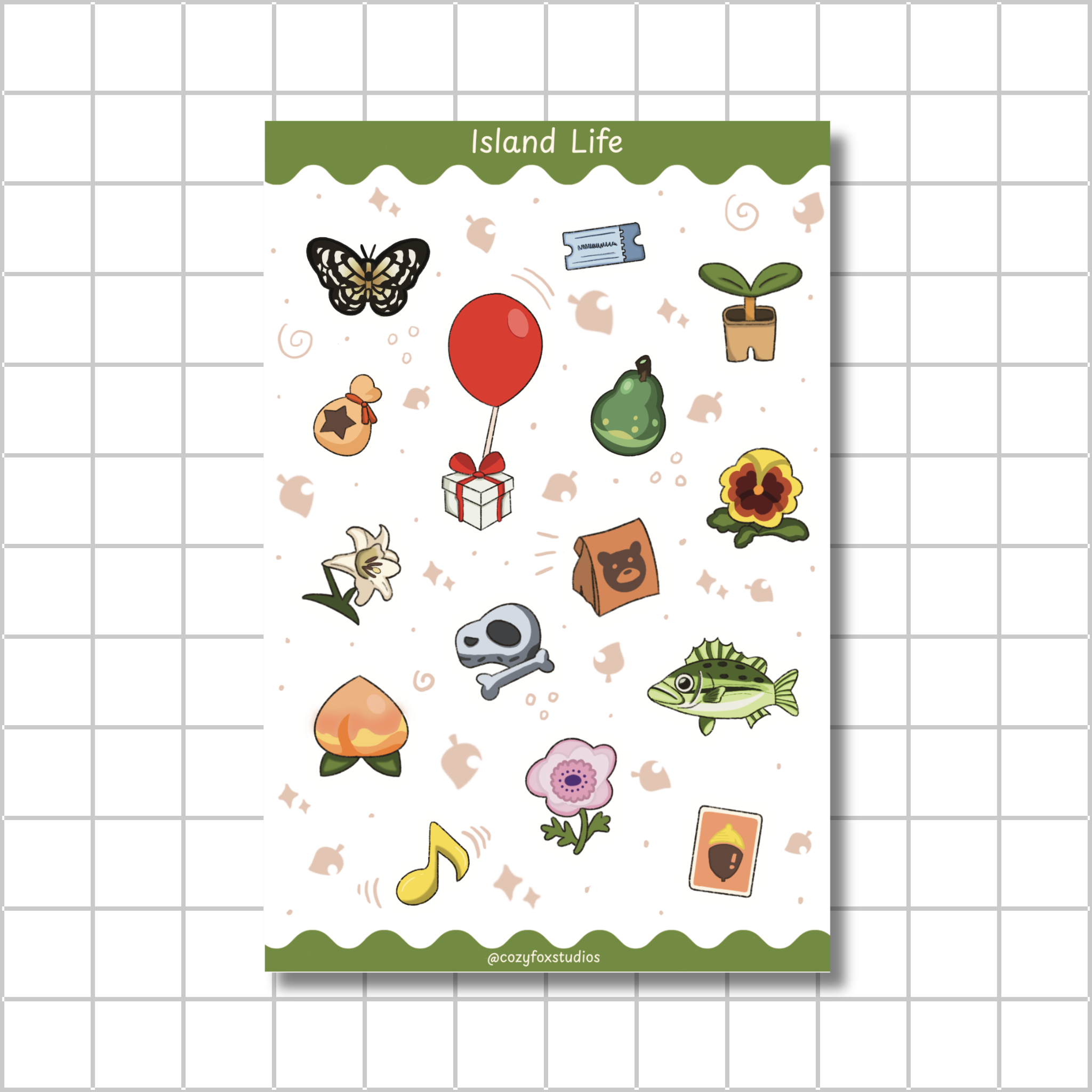 Island Life Sticker Sheet 🏝️ - Animal Crossing Sticker Sheet