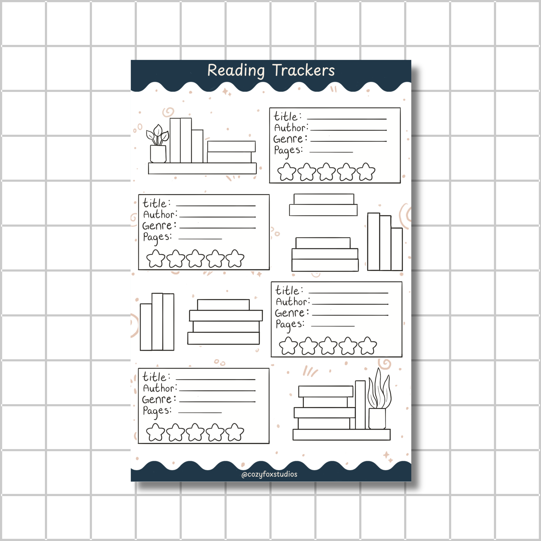 Reading Tracker - Stickers for Bullet Journaling, Planning