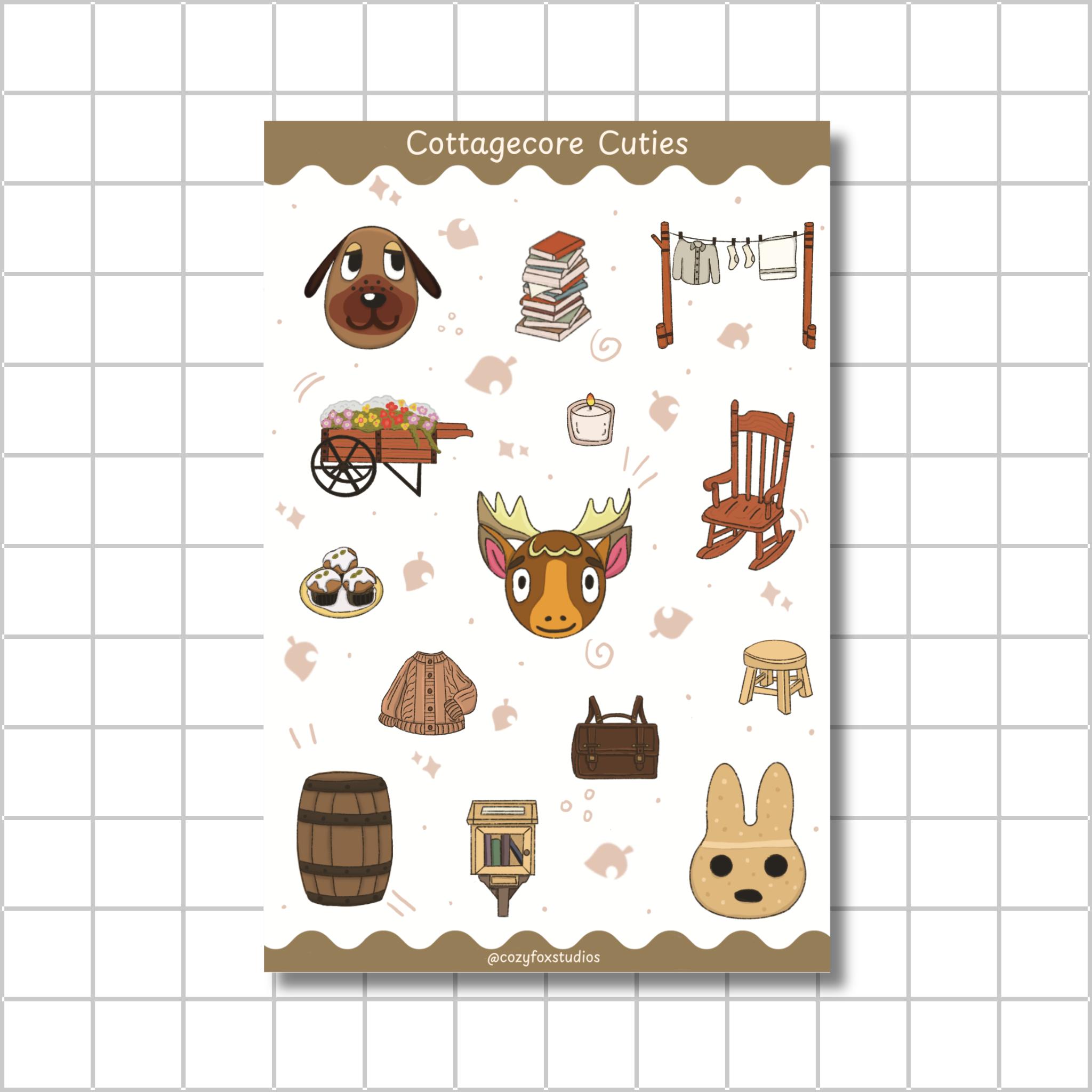 Cottagecore Cuties Sticker Sheet 🌼- Animal Crossing Sticker Sheet