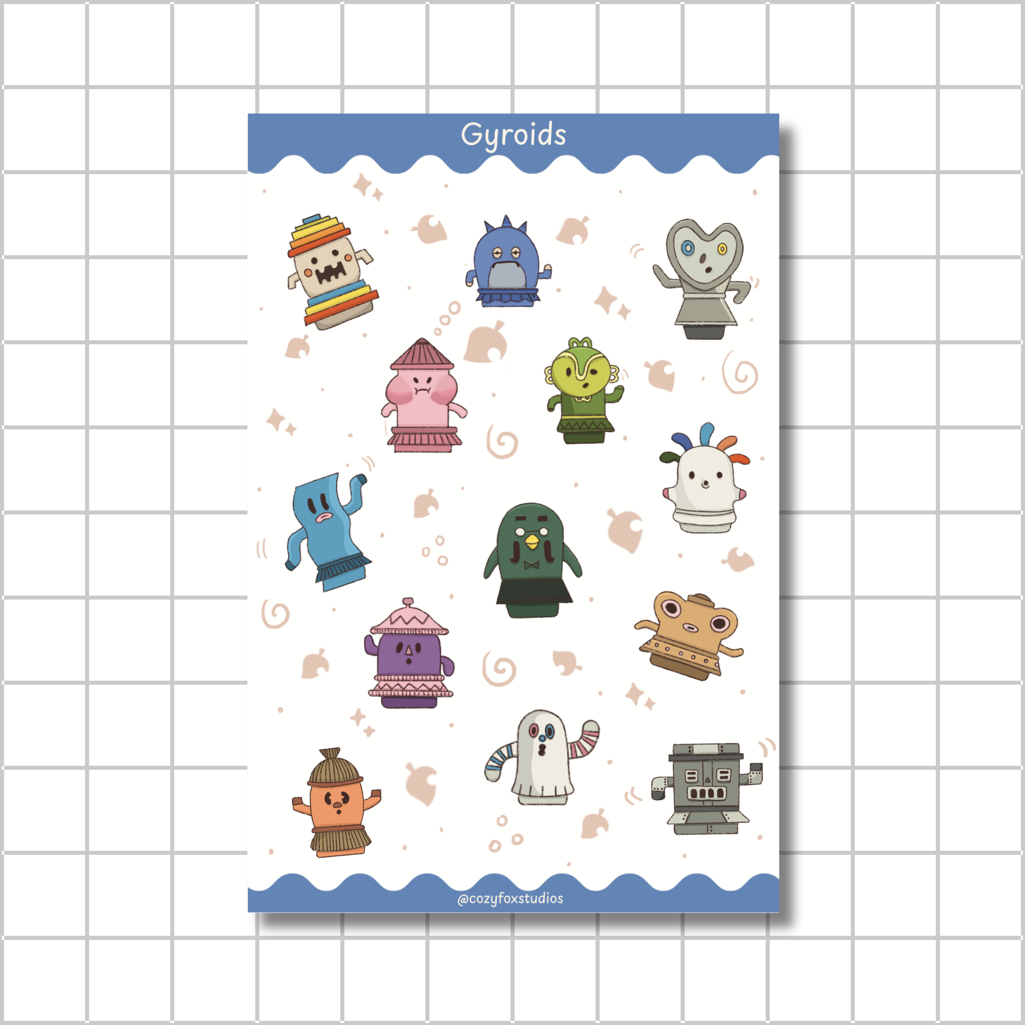 Gyroids Sticker Sheet 🥬 - Animal Crossing Sticker Sheet