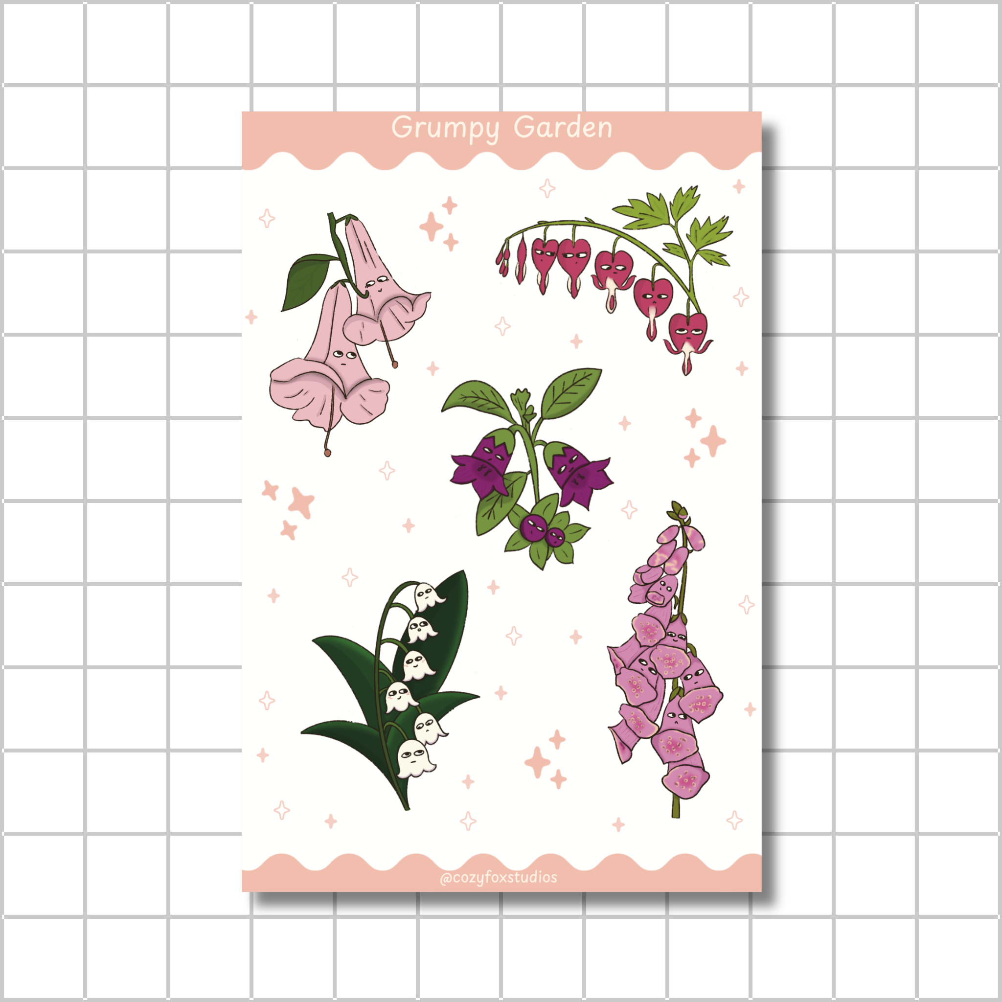 Grumpy Garden Sticker Sheet 🌷- Journaling Stickers