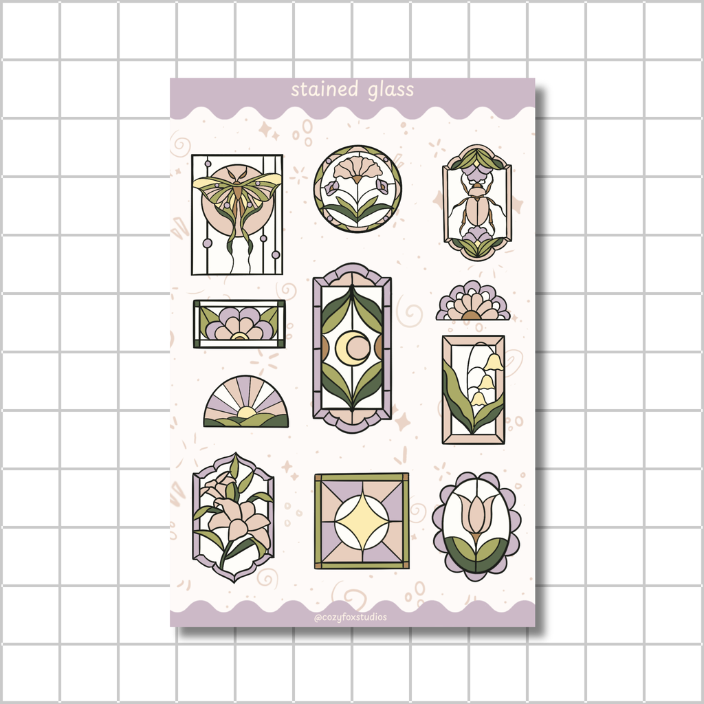 Stained Glass 🖼️ - Journaling Sticker Sheet