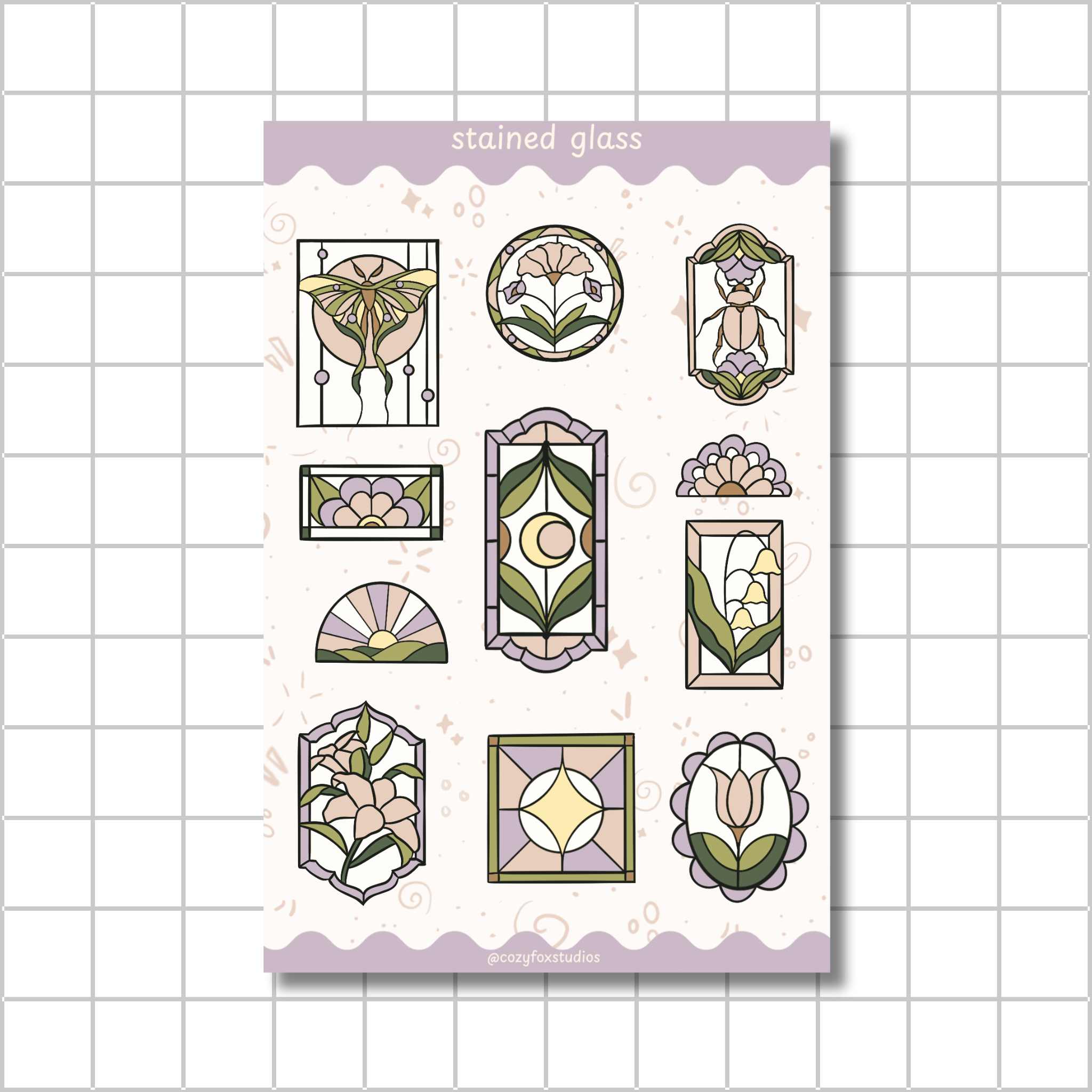 Stained Glass 🖼️ - Journaling Sticker Sheet