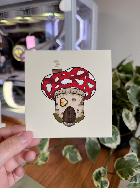 Mushie House Art Print - Cozy Art Decor