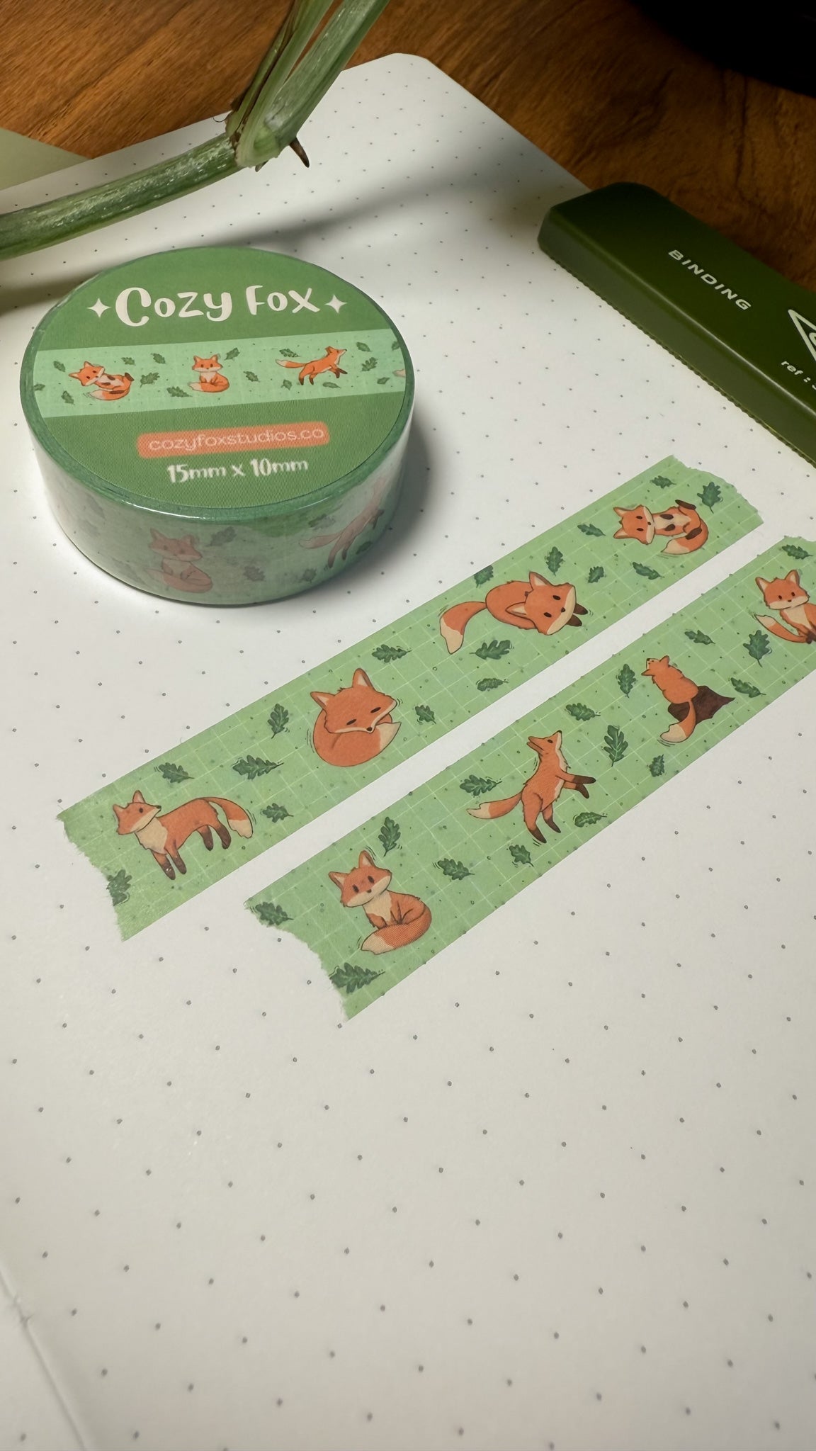 Cozy Fox Washi Tape - Green Fox Washi Tape