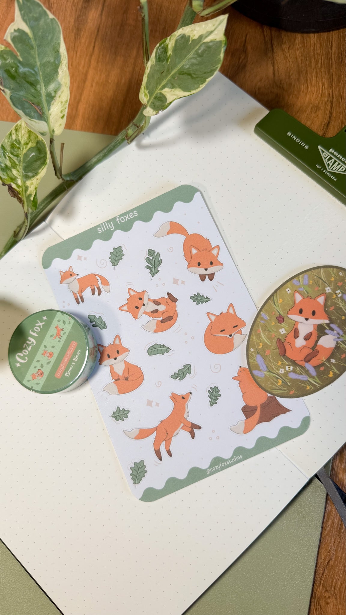 Silly Foxes Stationary Bundle - Cozy Fox Stickers