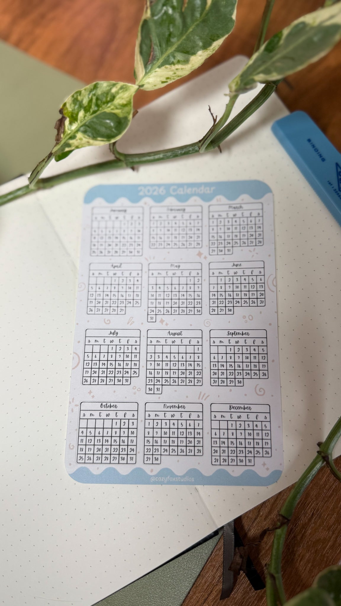 2026 Monthly Calendar Stickers - Stickers for Bullet Journaling, Planning