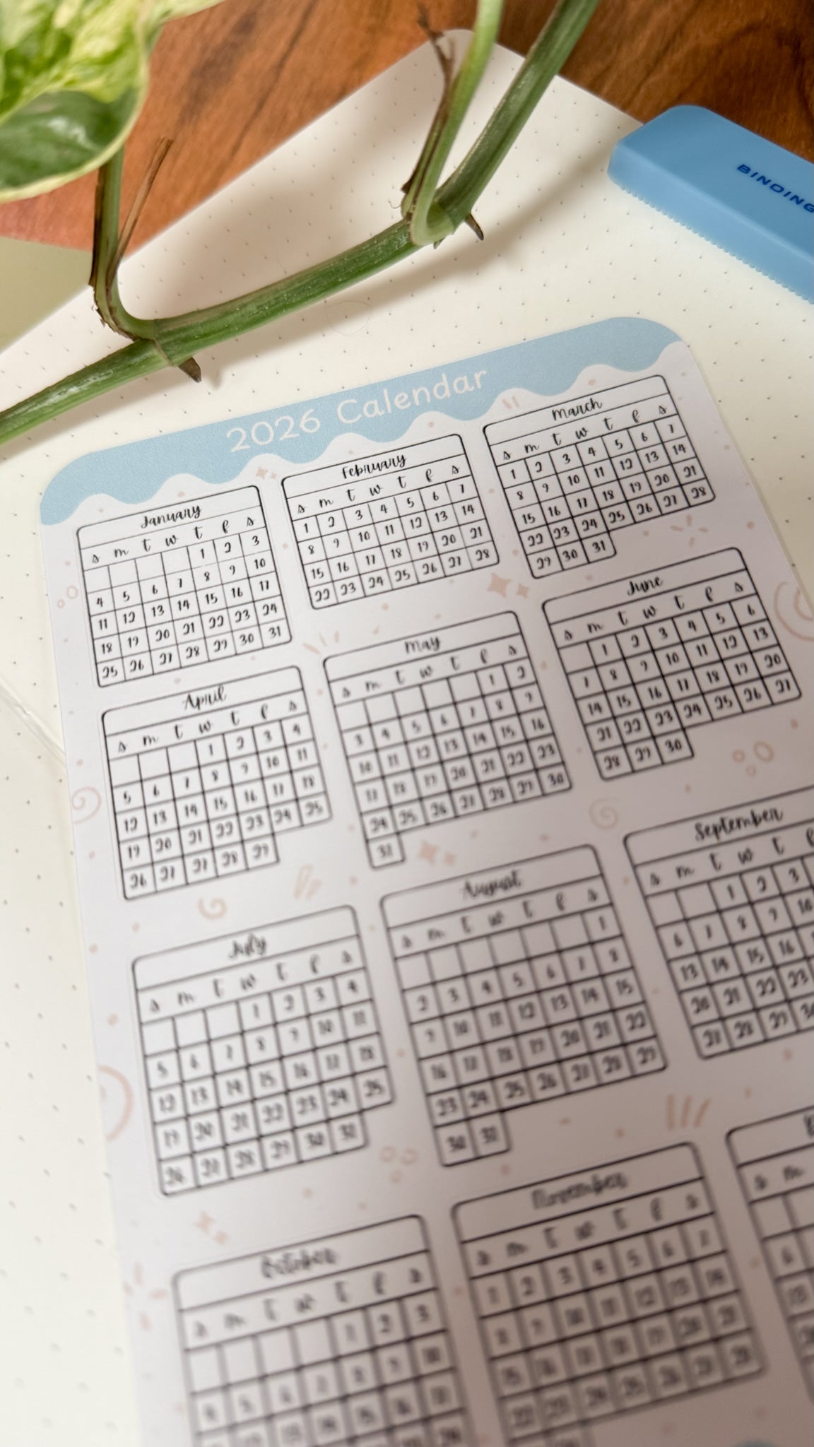 2026 Monthly Calendar Stickers - Stickers for Bullet Journaling, Planning