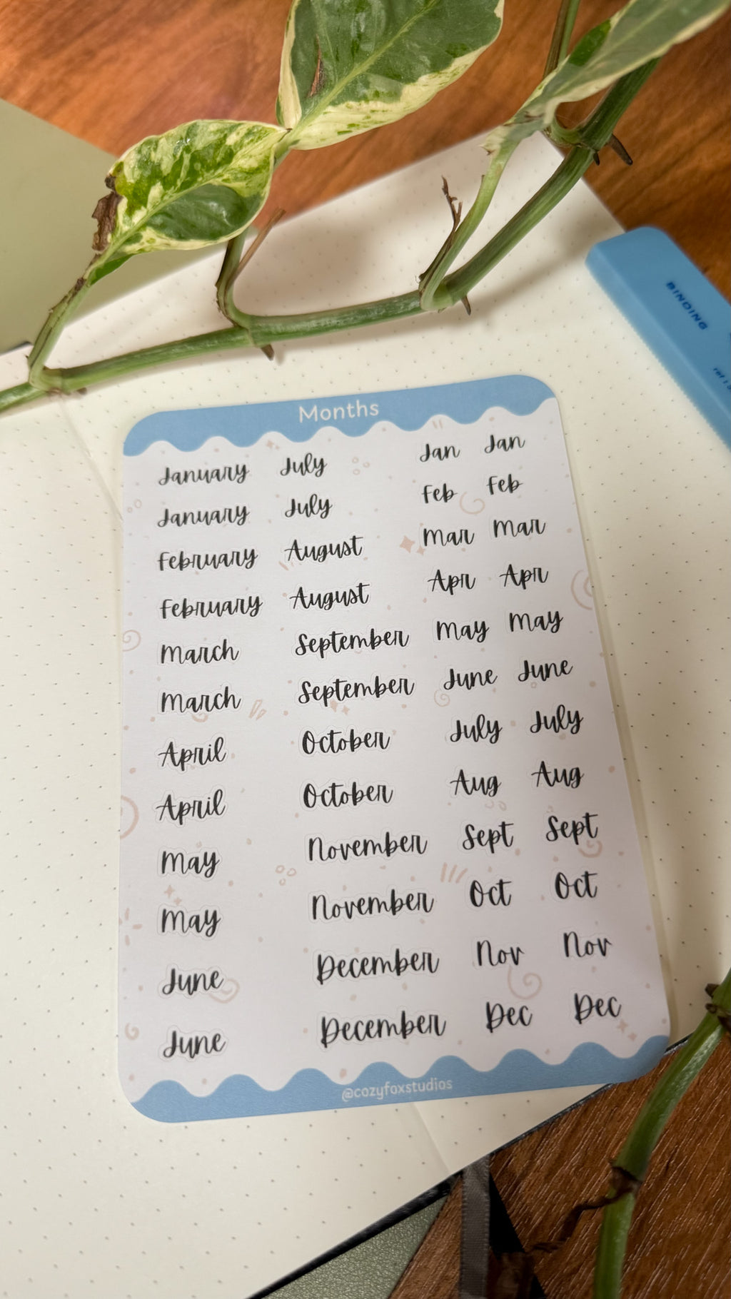 Monthly Title Stickers - Stickers for Bullet Journals, Planners