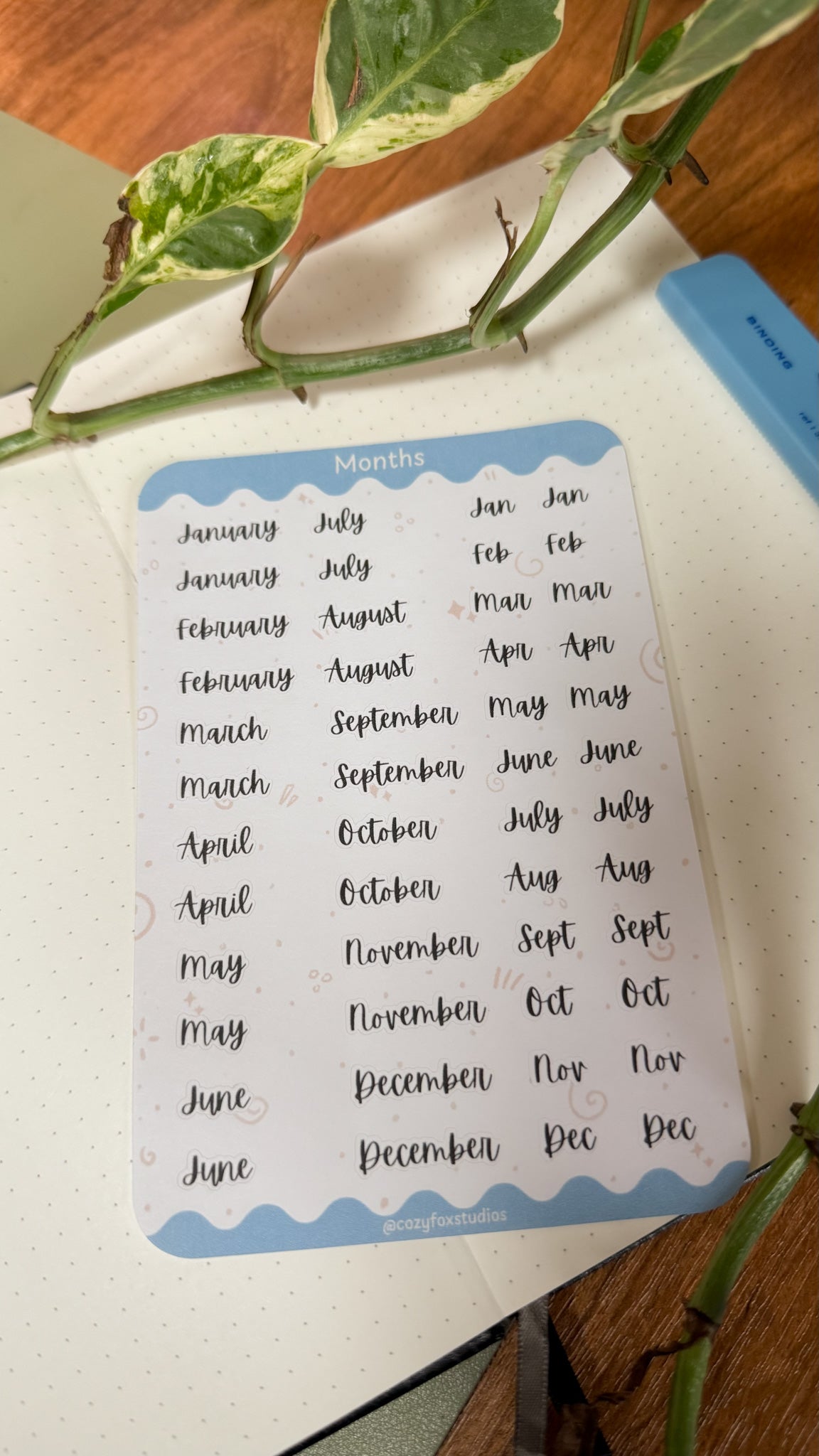 Monthly Title Stickers - Stickers for Bullet Journals, Planners