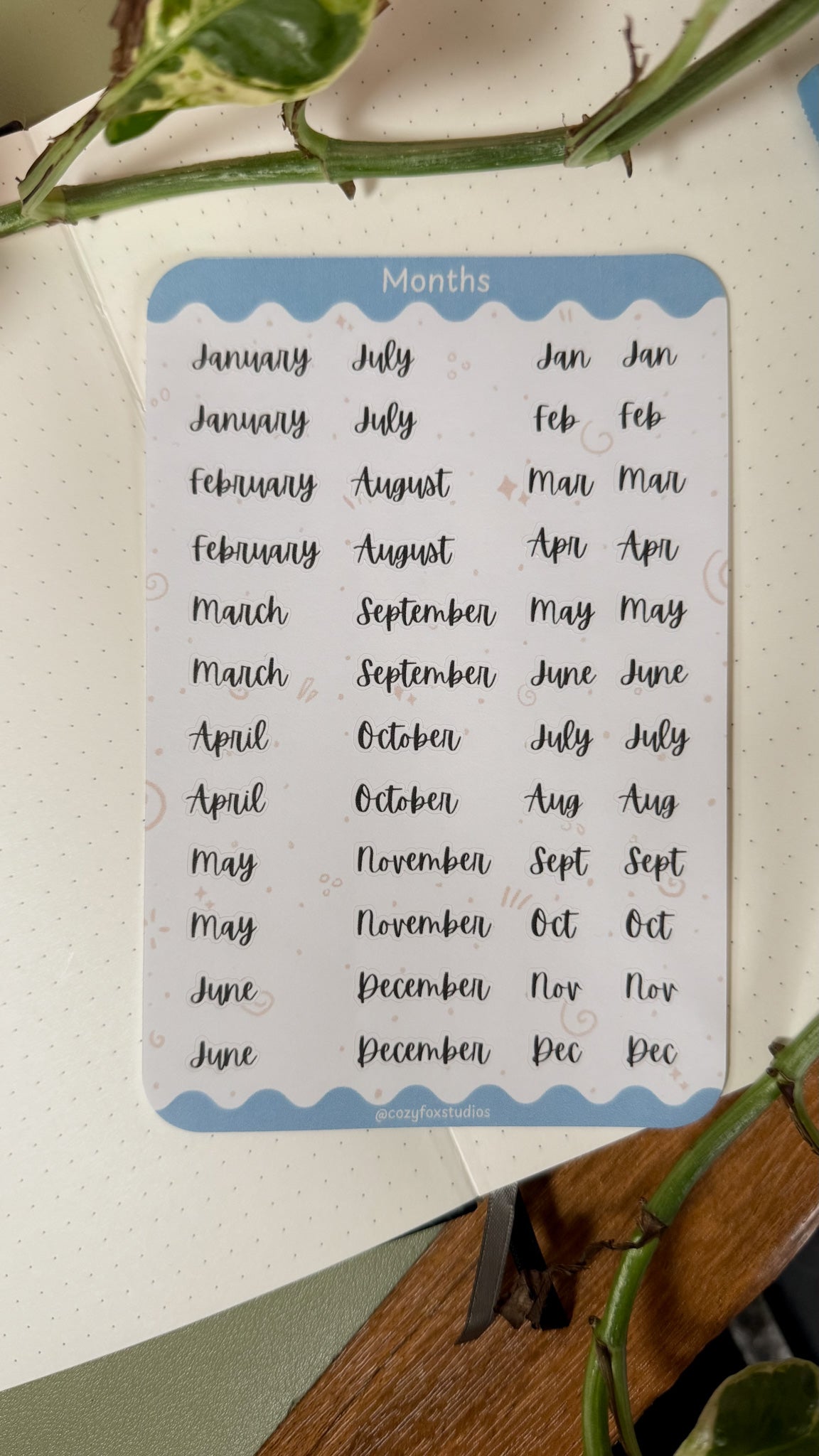 Monthly Title Stickers - Stickers for Bullet Journals, Planners
