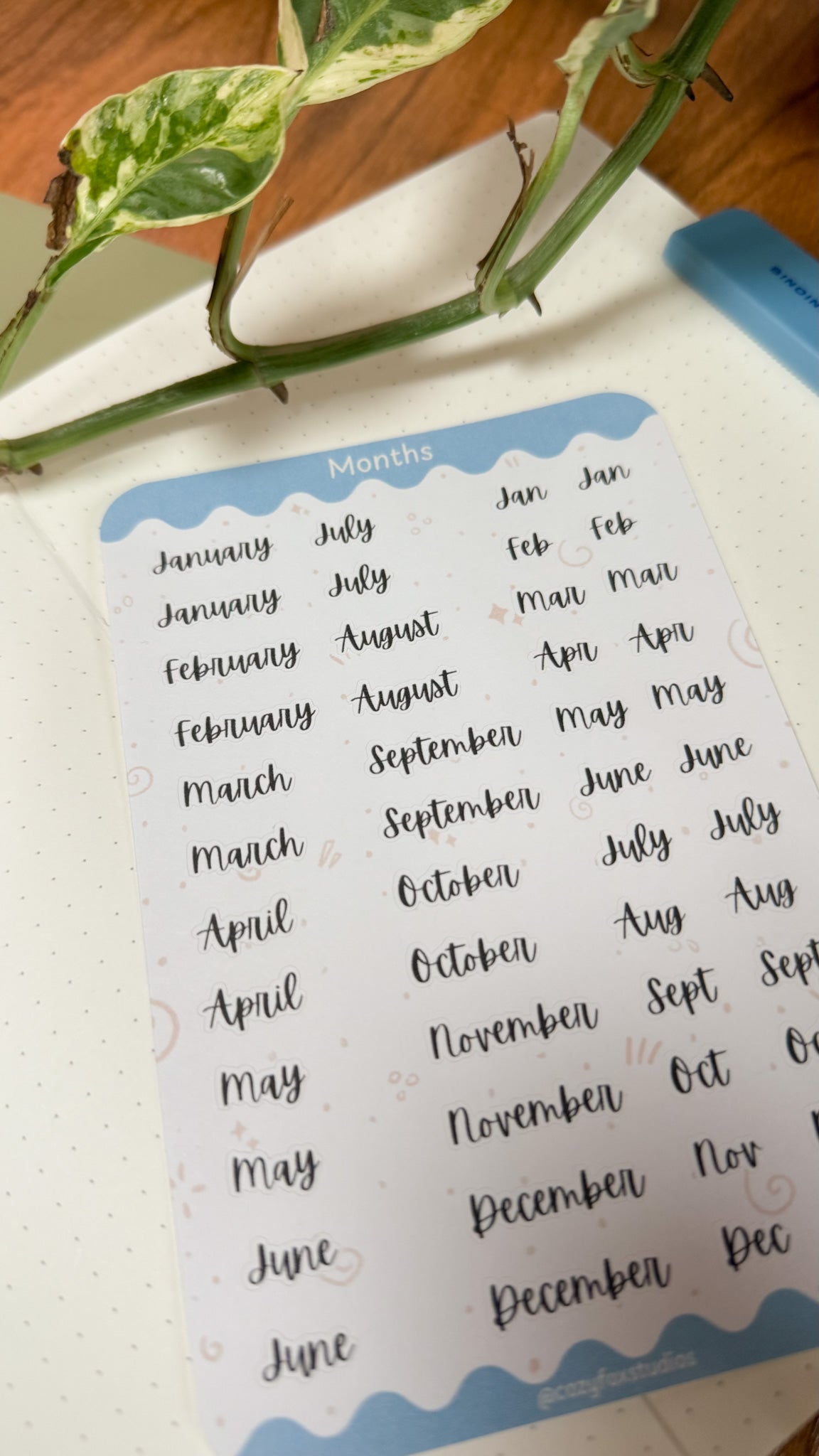 Monthly Title Stickers - Stickers for Bullet Journals, Planners