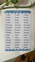 Weekday Title Stickers - Stickers for Bullet Journaling, Planning
