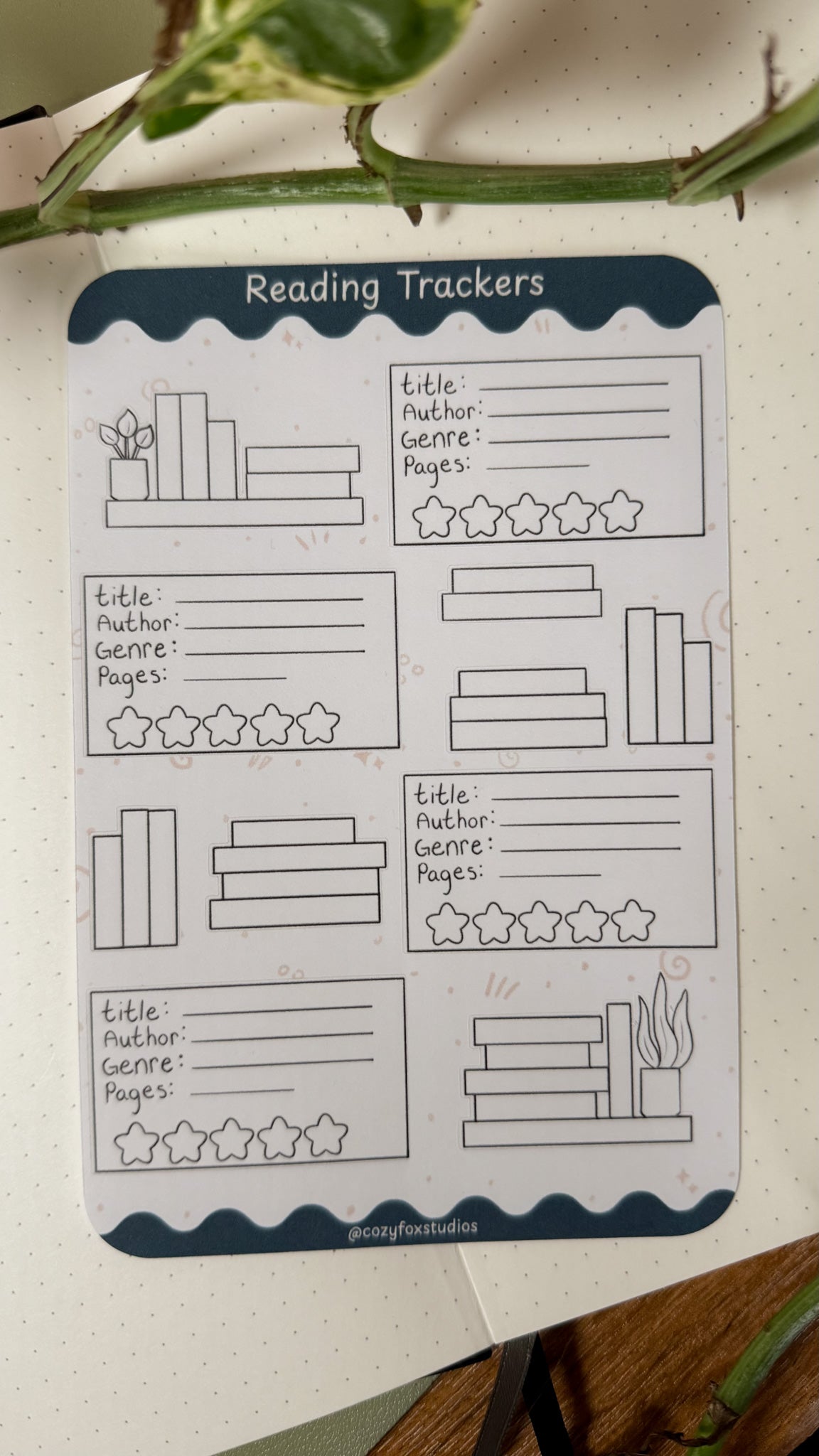 Reading Tracker - Stickers for Bullet Journaling, Planning