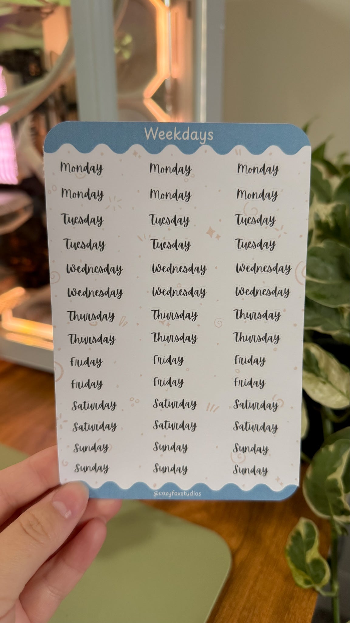 Weekday Title Stickers - Stickers for Bullet Journaling, Planning