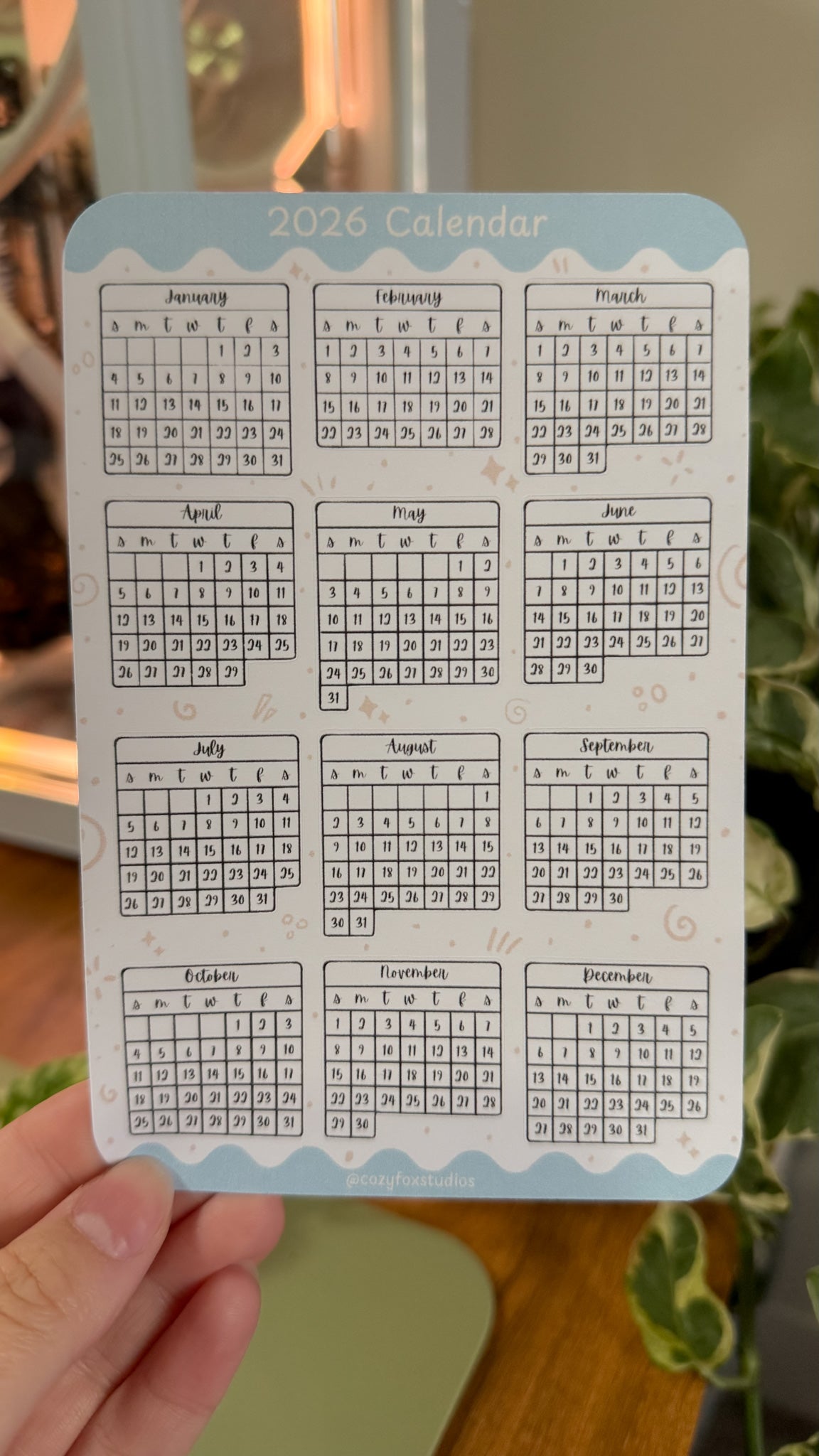 2026 Monthly Calendar Stickers - Stickers for Bullet Journaling, Planning
