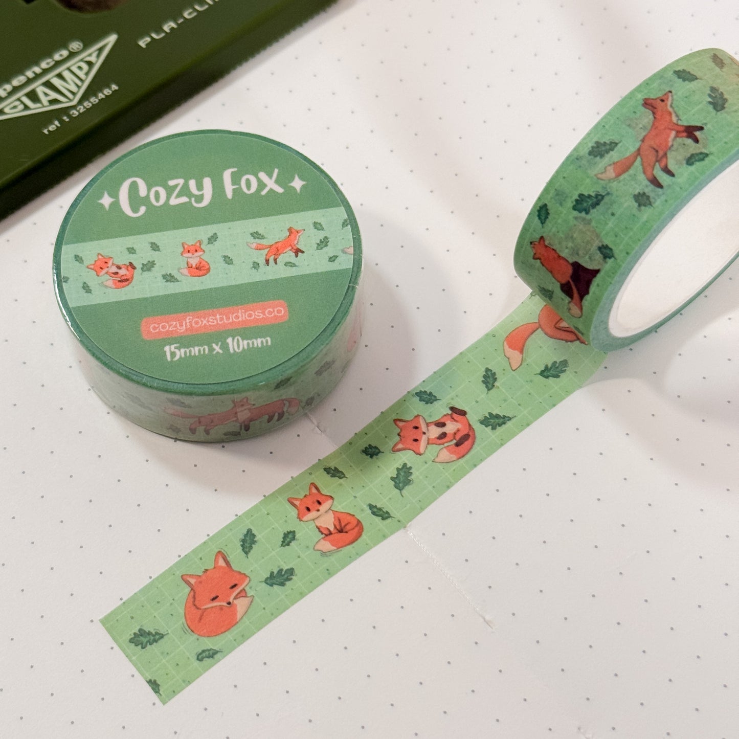 Cozy Fox Washi Tape - Green Fox Washi Tape