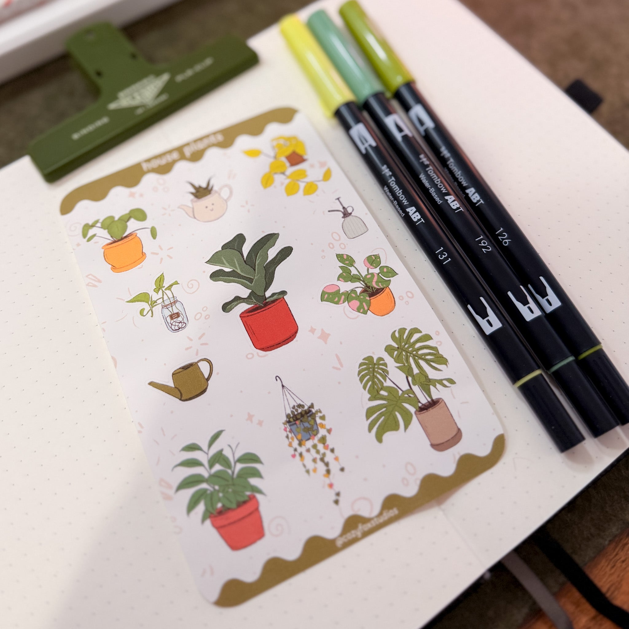 House Plants Sticker Sheet - Journaling Stickers