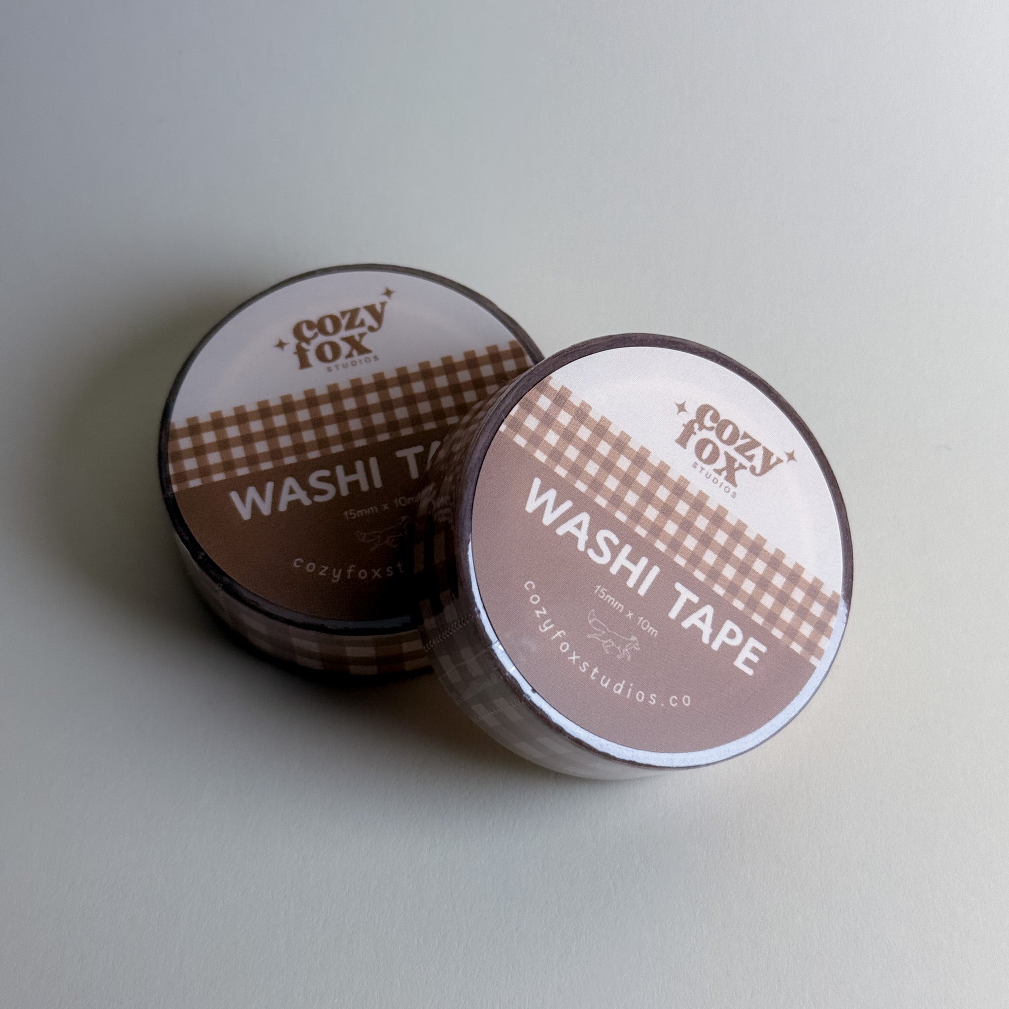 Chocolate Gingham 🍫- Washi Tape for Journaling