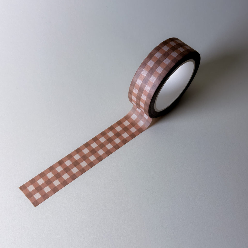 Chocolate Gingham 🍫- Washi Tape for Journaling
