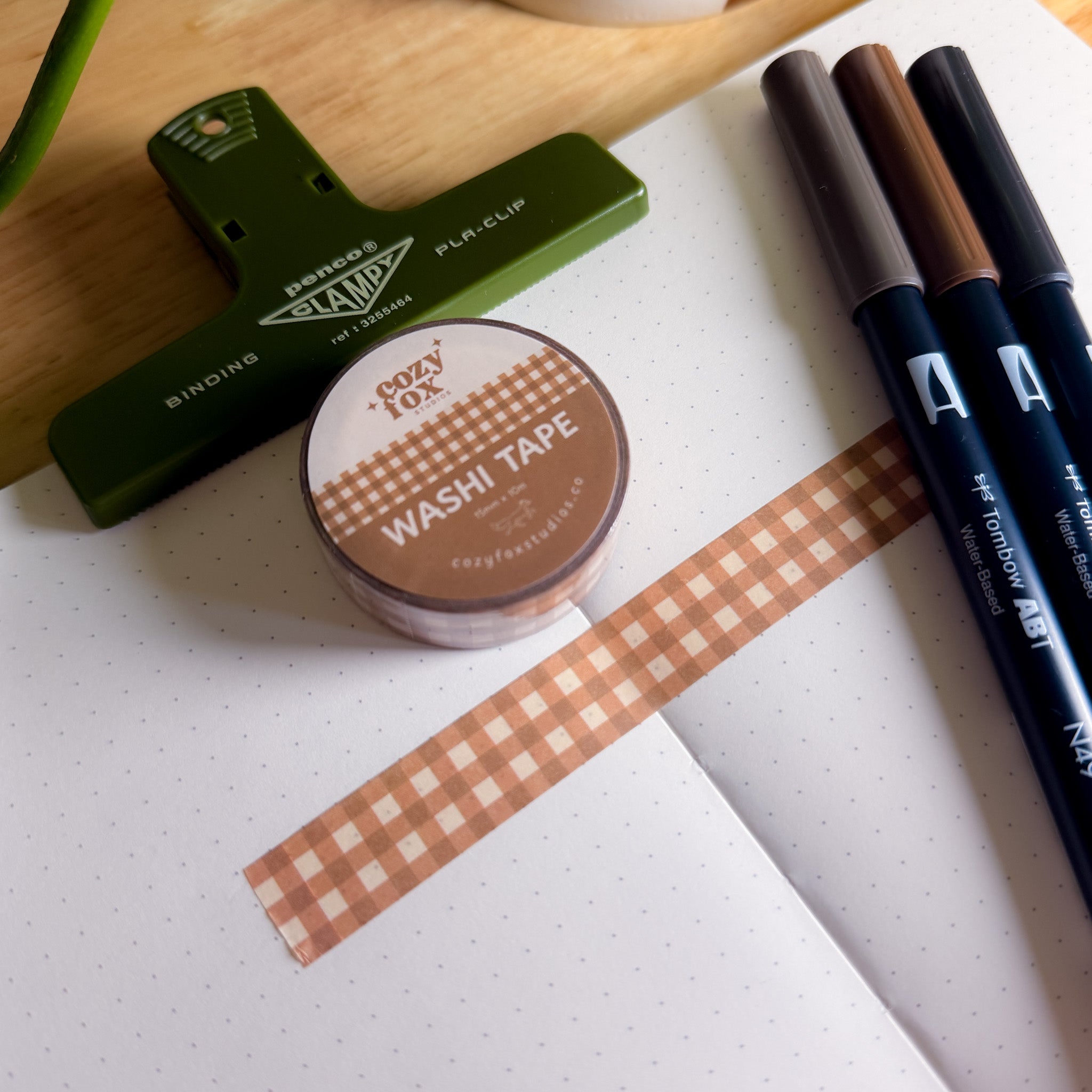 Chocolate Gingham 🍫- Washi Tape for Journaling