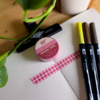Strawberry Gingham 🍓- Washi Tape for Journaling