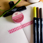 Strawberry Gingham 🍓- Washi Tape for Journaling